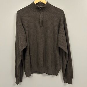 Cutter & Buck Men's Dark Brown Zip-Up Sweater XL